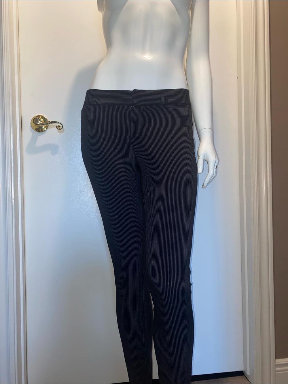 Calvin Klein Black Ribbed Skinny Ponte Pants